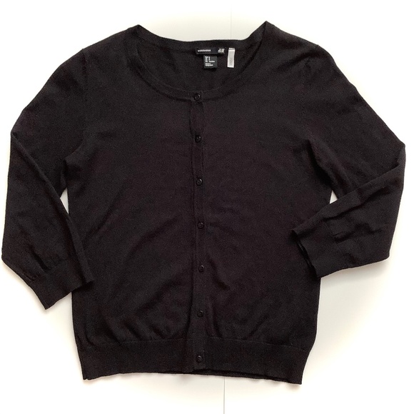 Button Up Black Cardigan Sweater - Picture 1 of 4
